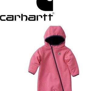 Carhartt Pink Hooded Baby Onesie